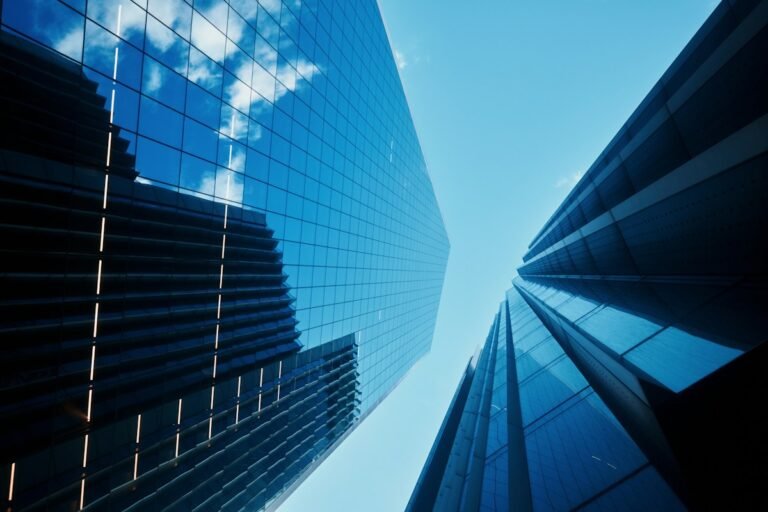 Glass towers in London's financial district